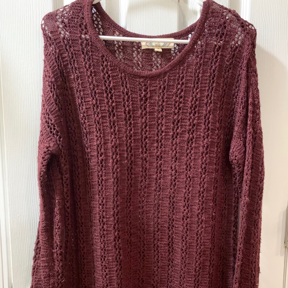 Burgundy 3/4 water goes good with leggings Jeans.